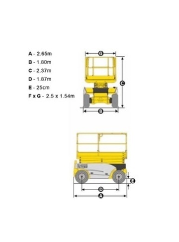 Пиканиска HAULOTTE COMPACT 10 RTE - диаграмма рабочей зоны