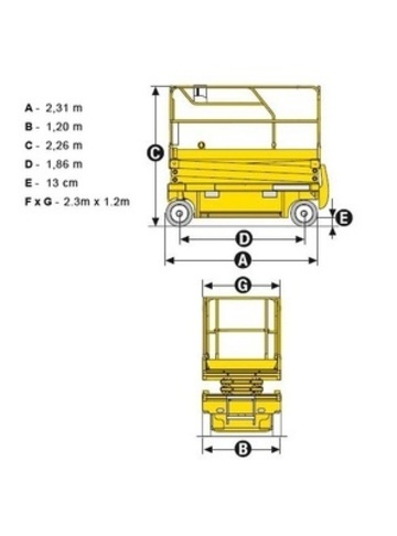 Пиканиска HAULOTTE COMPACT 10 - диаграмма рабочей зоны