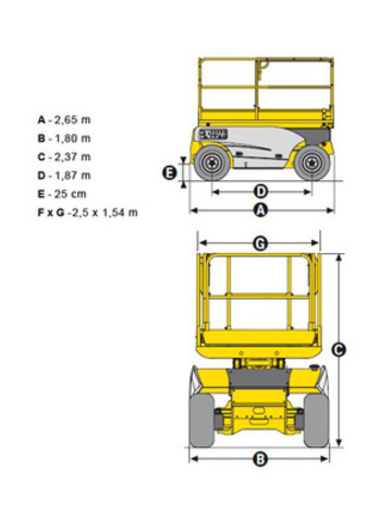 Пиканиска HAULOTTE COMPACT 10 DX - диаграмма рабочей зоны