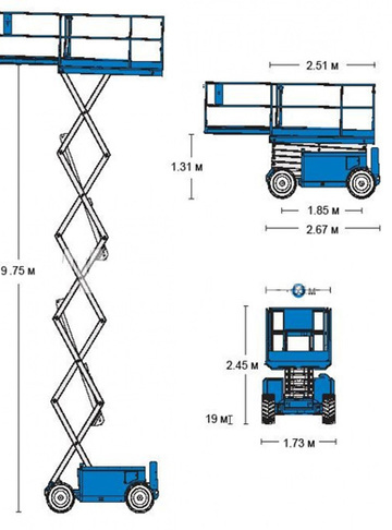 Ножничный подъемник б/у Genie GS-3268 - диаграмма рабочей зоны