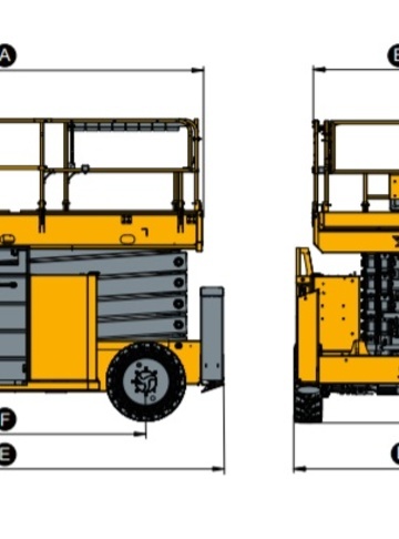 Пиканиска HAULOTTE HS15 E PRO - диаграмма рабочей зоны