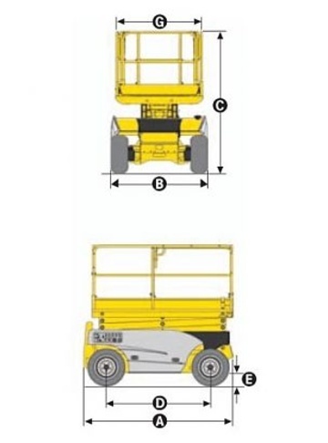 Пиканиска HAULOTTE COMPACT 12 RTE - диаграмма рабочей зоны