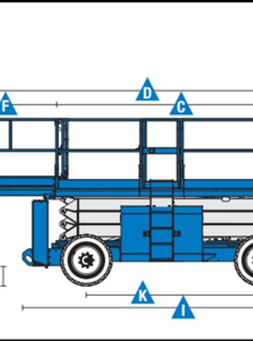 Пиканиска GENIE GS-4390 RT - диаграмма рабочей зоны