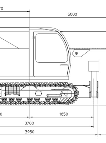Промышленный кран Valla 120D TRX - диаграмма рабочей зоны