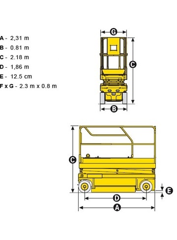 Пиканиска HAULOTTE COMPACT 10N - диаграмма рабочей зоны
