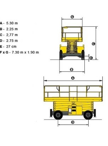 Пиканиска HAULOTTE H15 SXL - диаграмма рабочей зоны